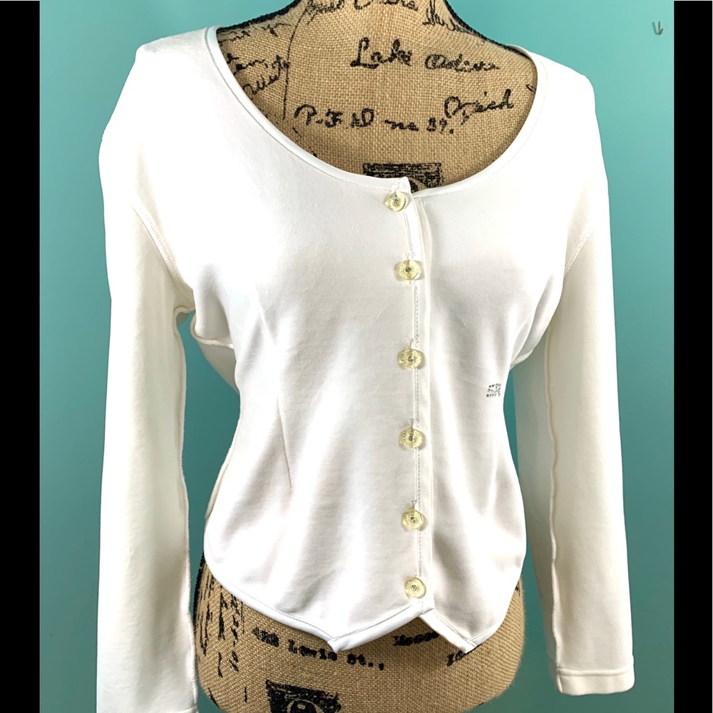 Sonia Rykiel Paris White Cardigan N1941